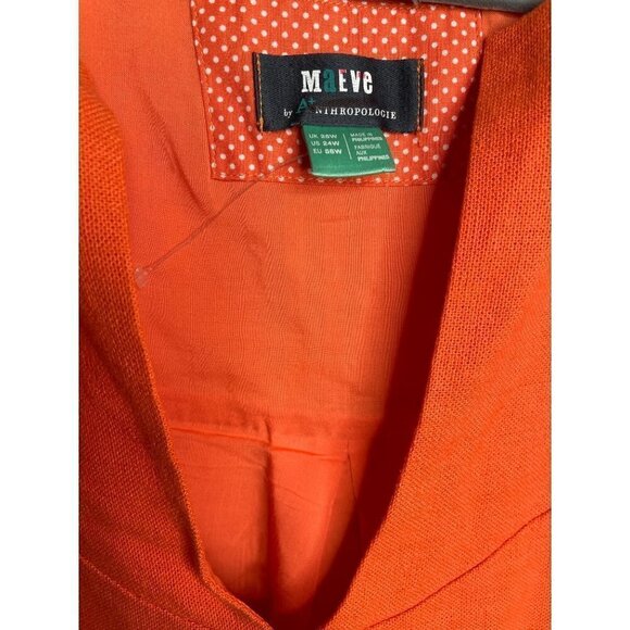 Maeve Orange Starfish Embroidered Linen Tunic Mini Dress Lined US 24W EU 58 Plus - Picture 6 of 6